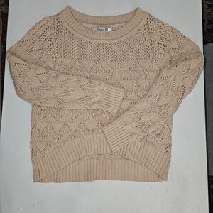 FOREVER 21 KNIT CROP SWEATER. Beige Brown Tan Cream. Vintage, Bohemian, Y2k